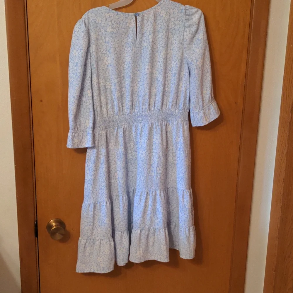 Wonder Nation Light Blue Floral Tiered Casual Dress